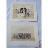 A group of eight old sepia photographs, two with the caption 'Wimbledon 1869', six being views of