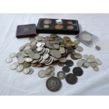 A collection of Georgian and later coinage including 1806 Half Penny, 1887 Crown, 1889 and other