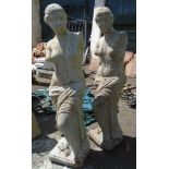 A pair of 2' 11" precast garden statues of the Venus de Milo