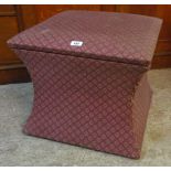 A 20" Victorian style upholstered ottoman chest of waisted design - bun feet detached but included