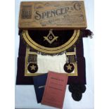 An early 20th Century boxed Scottish Mason's apron by Spencer & Co., 1912 Montrose Kilwinning