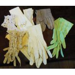 A quantity of ladies gloves including leather, kid and crochet examples