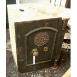 A 17 3/4" London Excelsior Safe Co. safe with key