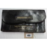 An early 20th Century leather pouch with gilt embossed text Westcove S.S. Westwick Steamship Coy.