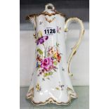 A 9" late Dresden lidded jug with floral decoration
