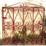 A pair of 3' 6 1/2" painted wrought iron gates