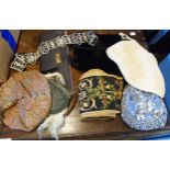 Four vintage handbags - sold with a small sporran, a leather glove/handkerchief case and various