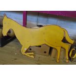 A painted sheet steel blacksmith's horse pattern sign