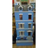 A 3' 9" tall modern kit built four storey Georgian dolls townhouse including basement (a/f) - sold