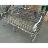 A 6' 3" aluminium and slatted wood garden bench