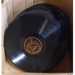 A collection of 78rpm records, labels including Regal, Broadcast Twelve and Columbia, etc.