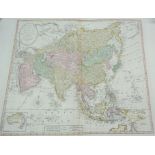 A late 18th Century hand coloured map of Asia, divided into its empires, kingdoms, states, and other