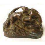 After J.M. Lambeaux: an erotic bronzed desk weight, resin encased in metal