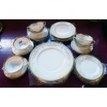 A Royal Doulton Belmont pattern part six place dinner service including soup cups and saucers,