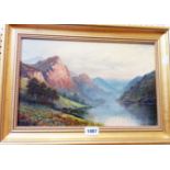 John Delasaire: a gilt framed oil on canvas, depicting a view of Derwent Water