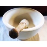 A size 3 porcelain pestle and mortar