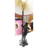 A spelter table lamp in the form of a continental soldier