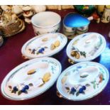 A quantity of Royal Worcester Evesham dinner ware comprising four tureens, ramekins, and bowl