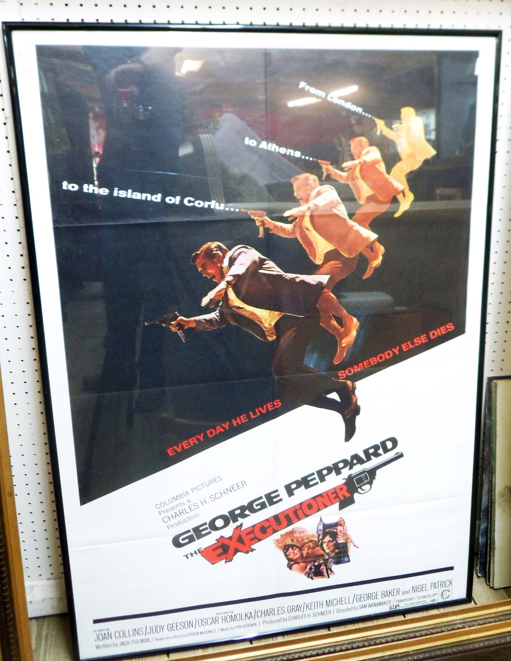 A framed film poster for George Peppard in The Executioner