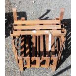 A cast iron fire basket - width 15"