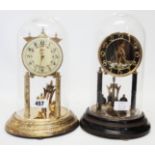 Two 20th Century Koma anniversary clocks, one with sailing vessel decoration to dial, the other with