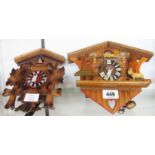 Four tourist ware cuckoo clocks - various condition - sold with a vintage Rototherm desk weather