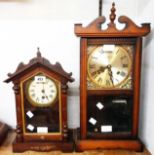 a late 19th Century American shelf timepiece - sold with a modern stained wood cased Highlands
