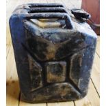 A late Second World War British Army jerrycan dated 1945 - sold with a firescreen