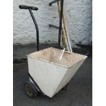 A groundsman's trolley with removable painted galvanized carrier