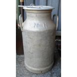 A vintage 19 1/2" aluminium milk churn