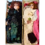 A boxed Knightsbridge Collection porcelain doll - sold with another similar