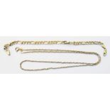A marked 750 gold chain - sold with a marked 14k bracelet
