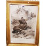 After F. Matania: a gilt framed monochrome print, entitled 'Goodbye Old Man'