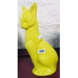 An Italian yellow ceramic cat - height 15"