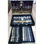 A vintage canteen of Italian gold plated Kings pattern cutlery