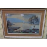 John Baragwanath-King: a framed watercolour, depicting a Lake District scene - signed