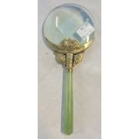 A Chinese magnifying glass with jadeite handle