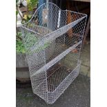 A vintage wirework three tier vegetable rack