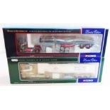 Two Corgi 1:50 scale model trucks, comprising CC12509 Atkinson Borderer Flatbed Trailer and Steel