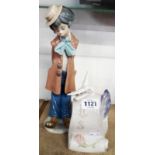 A Lladro figure of a sad clown - sold with a Lladro plaque