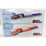 Two Corgi 1:50 scale model trucks, comprising CC12406 Volvo Globetrtotter FH12 (4 Axle) King Trailer