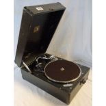 A mid 20th Century H.M.V. gramophone in black finish