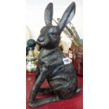 A cast metal hare