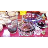 A quantity of glassware including vases, etc.