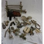 A box containing a quantity of boat parts including shackles, cleats, etc. - sold with a bronze