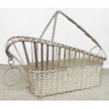 A silver plated wine basket