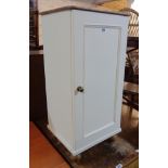 A 15" Victorian pine pot cupboard with later painted finish and pommel feet