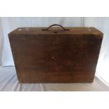 A vintage wooden carpenter's toolbox