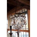 A pendant light fitting with lustre drops - for reassembly