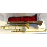 A Chinese made Lark trombone - cased